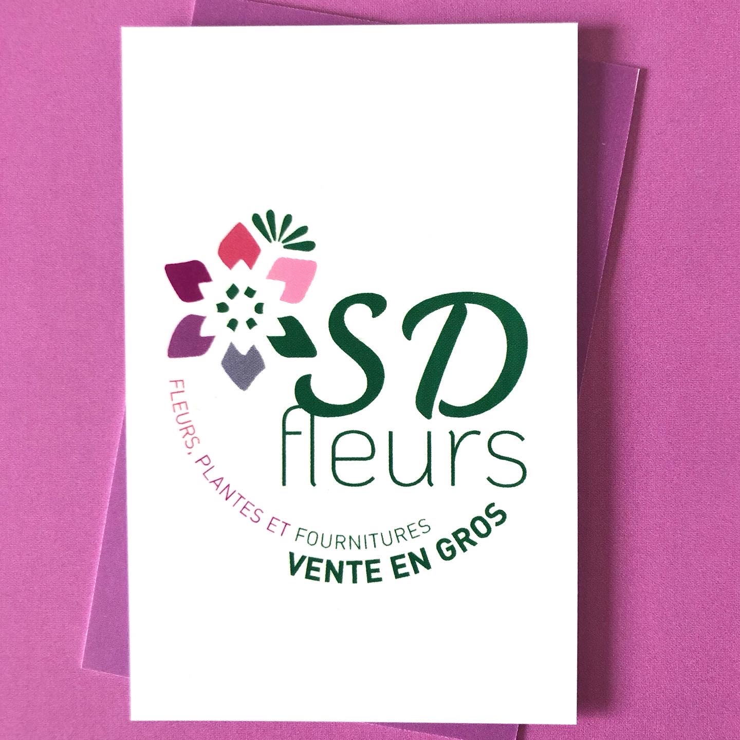 carte de visite SD fleurs